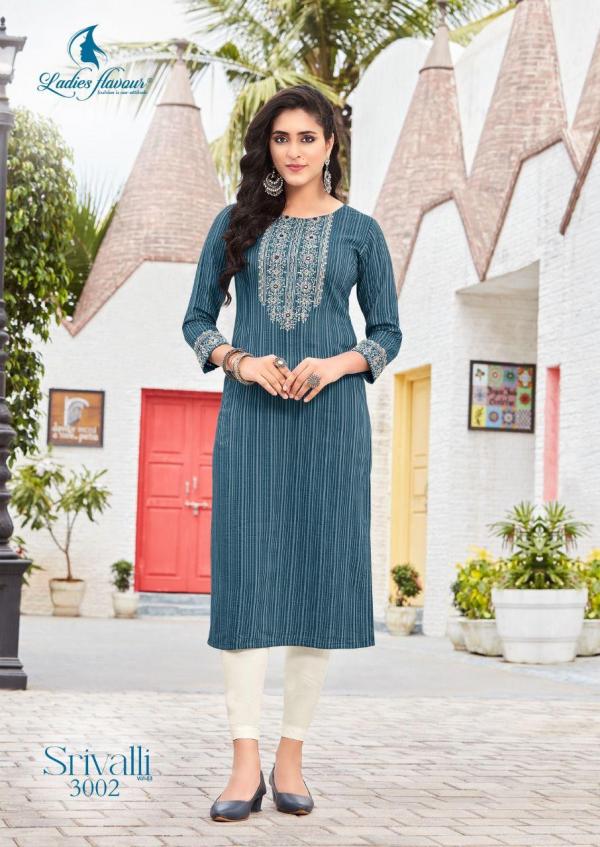 Ladies Flavour Srivalli Vol 3 Embroidery Designer kurti Collection